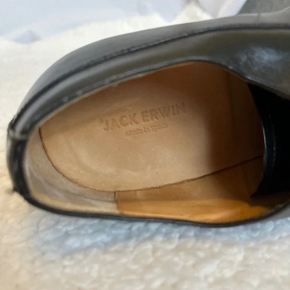 Jack Erwin Made by Hand Leather Black Oxford Shoe Size 11 - Picture 9 of 9